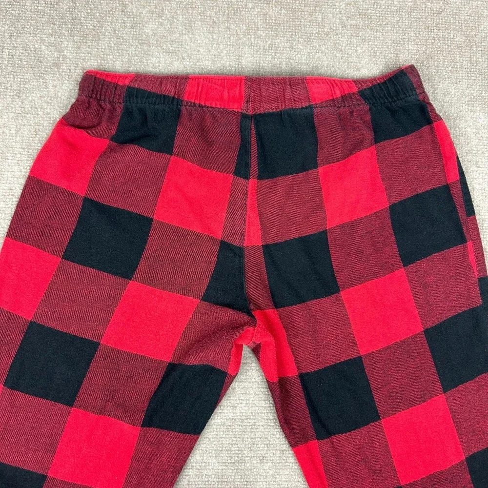 Old Navy Flannel Pajama Pants Mens Medium Red Black Buffalo Plaid Drawstring
